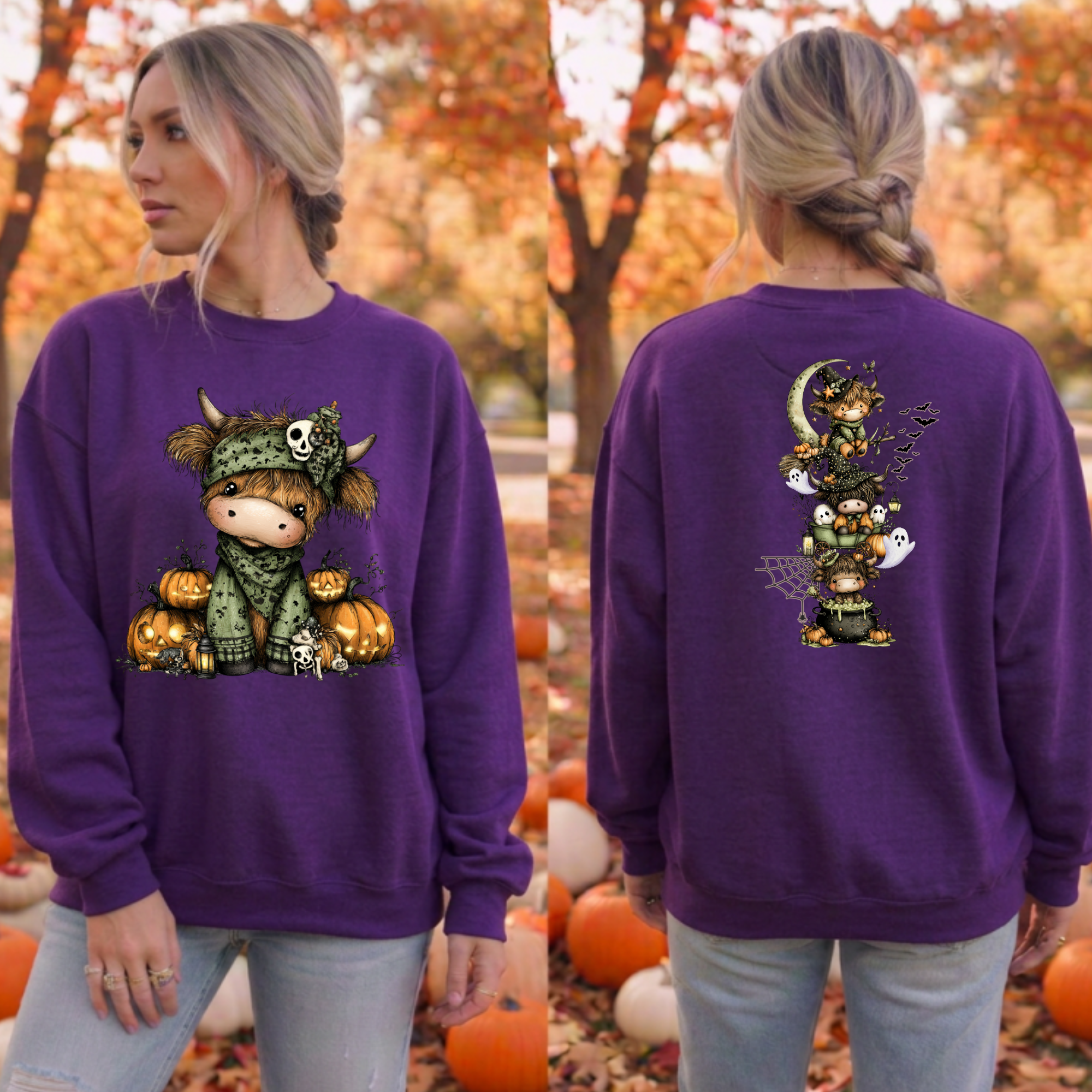 Highland Halloween Sweatshirt – Front & Back Graphics