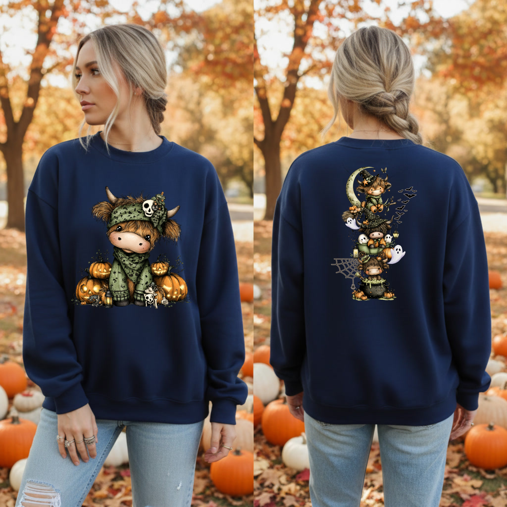 Highland Halloween Sweatshirt – Front & Back Graphics