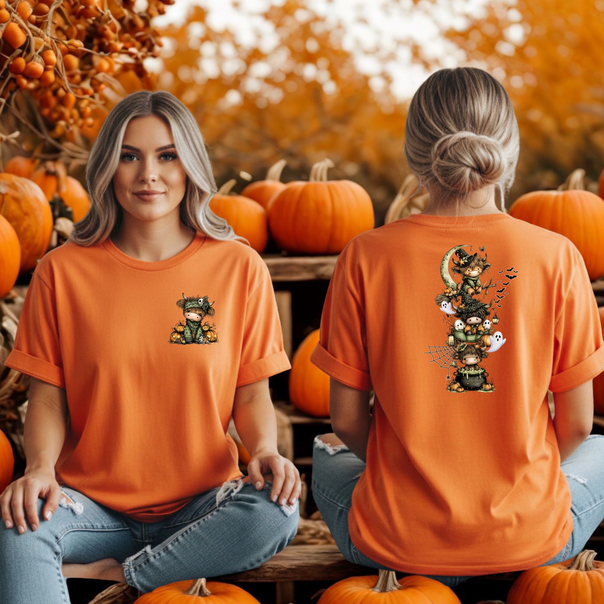 Highland Halloween Tee | Pocket & Full Back Graphic