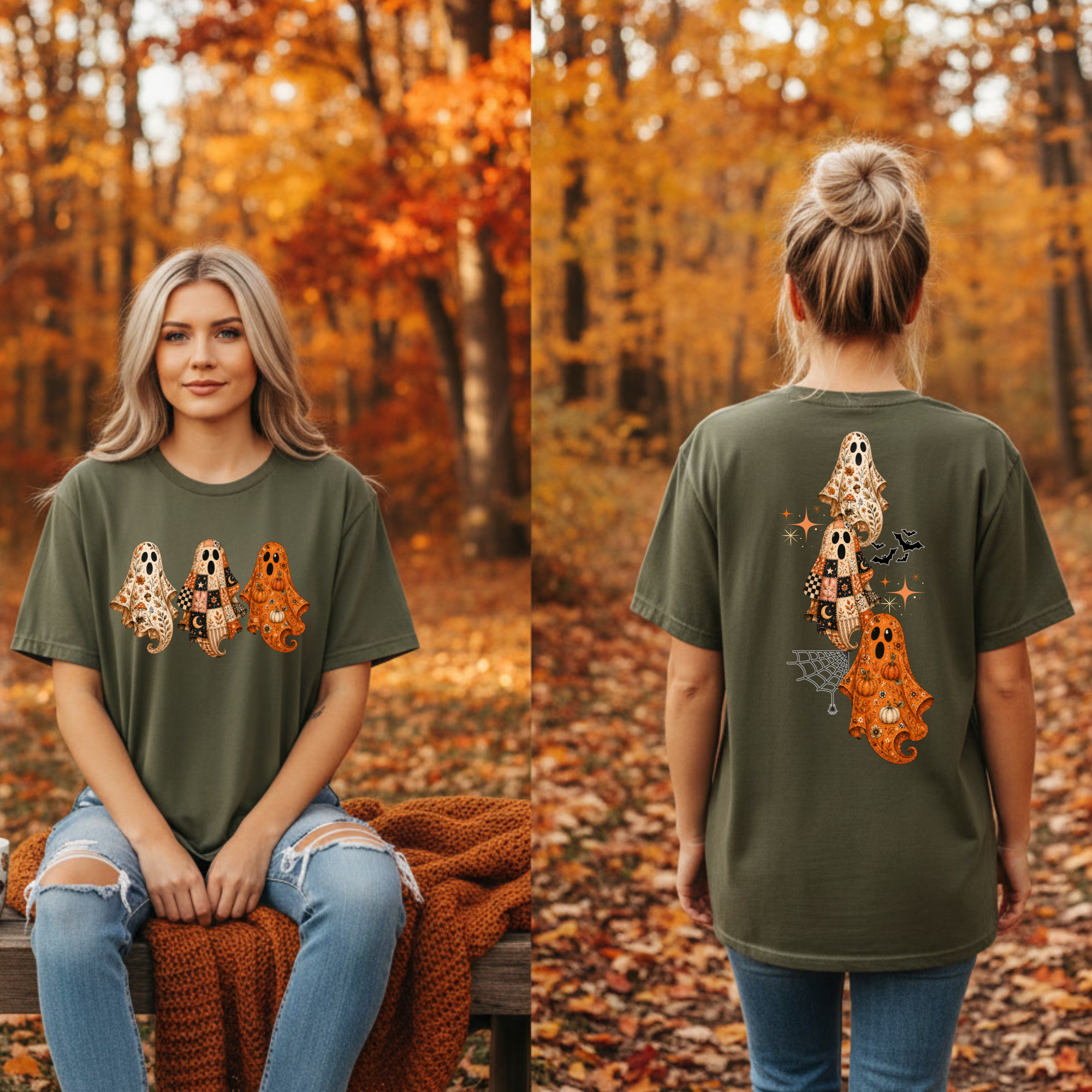Preppy Ghost Tee – Front & Back Graphics