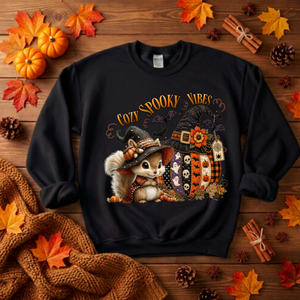 Cozy Spooky Vibes Sweatshirt | Halloween Graphic Crewneck TheCraftNook