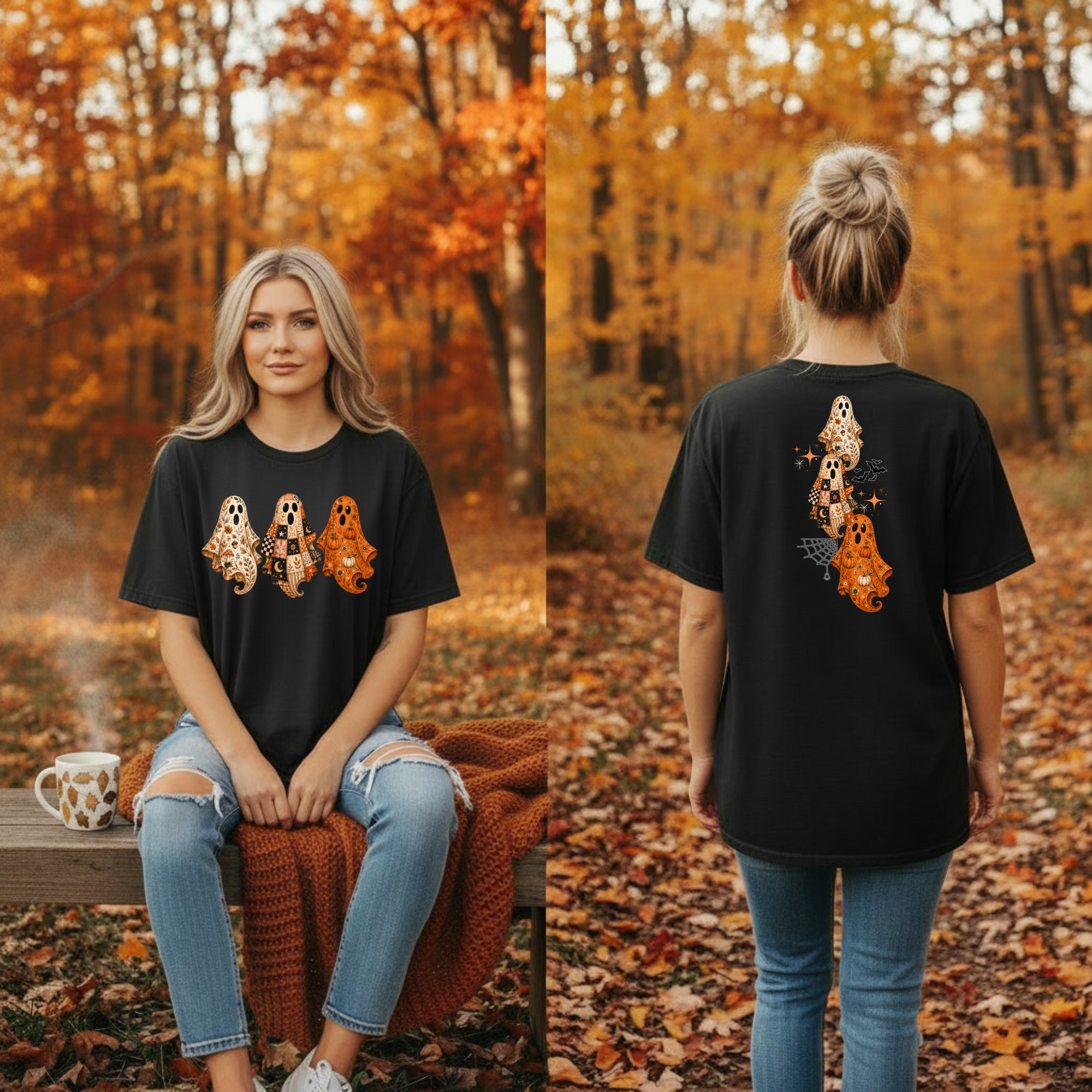 Preppy Ghost Tee – Front & Back Graphics