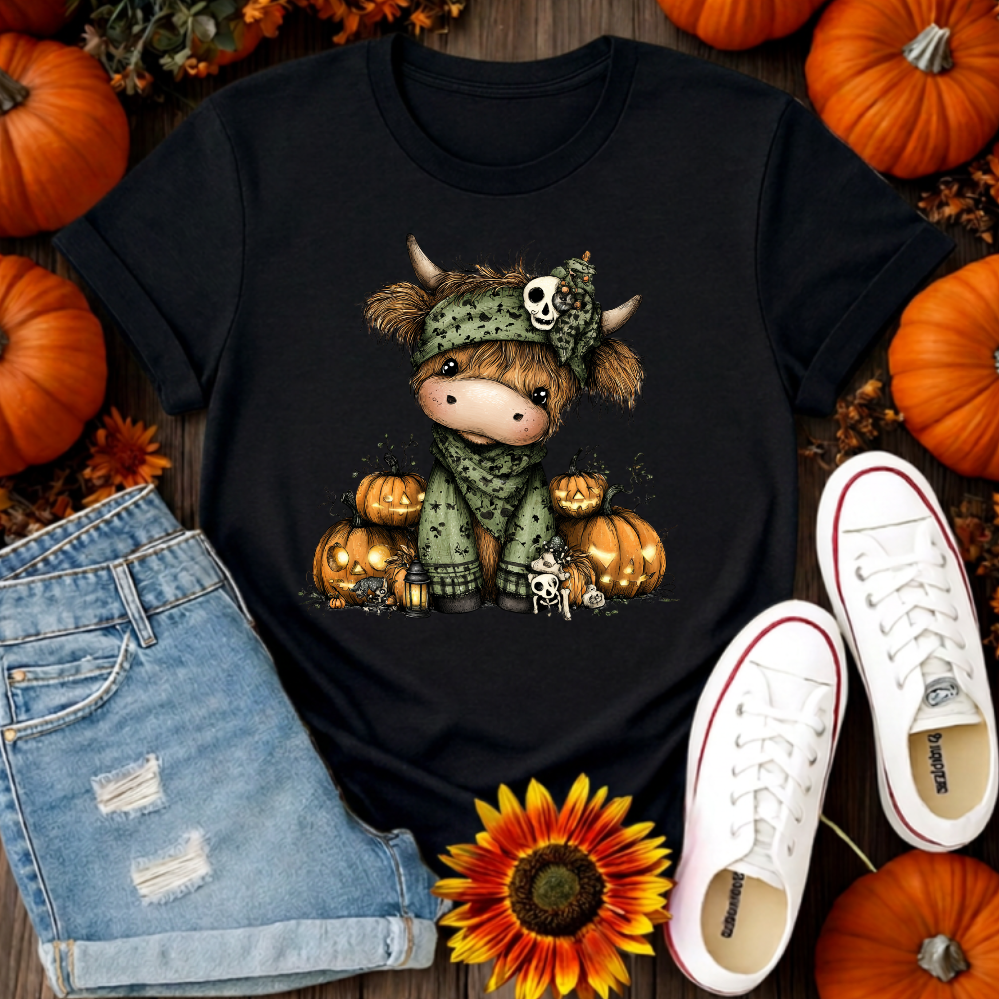 Highland Halloween Tee | Highland Cow Graphic