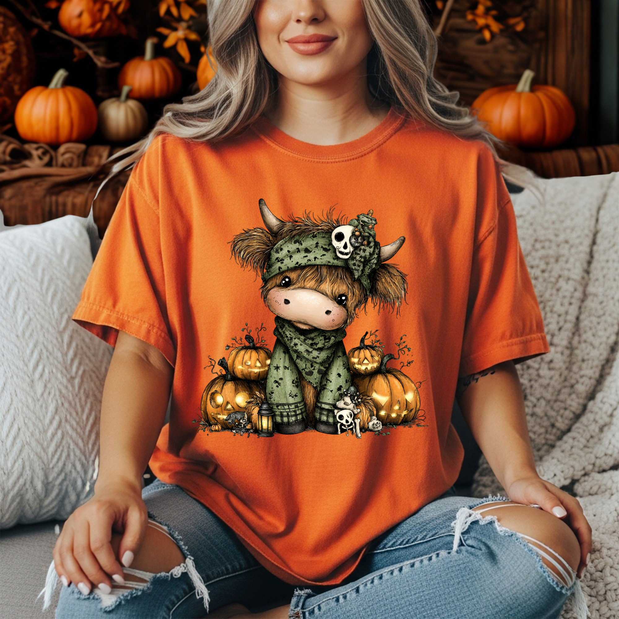 Highland Halloween Tee | Highland Cow Graphic