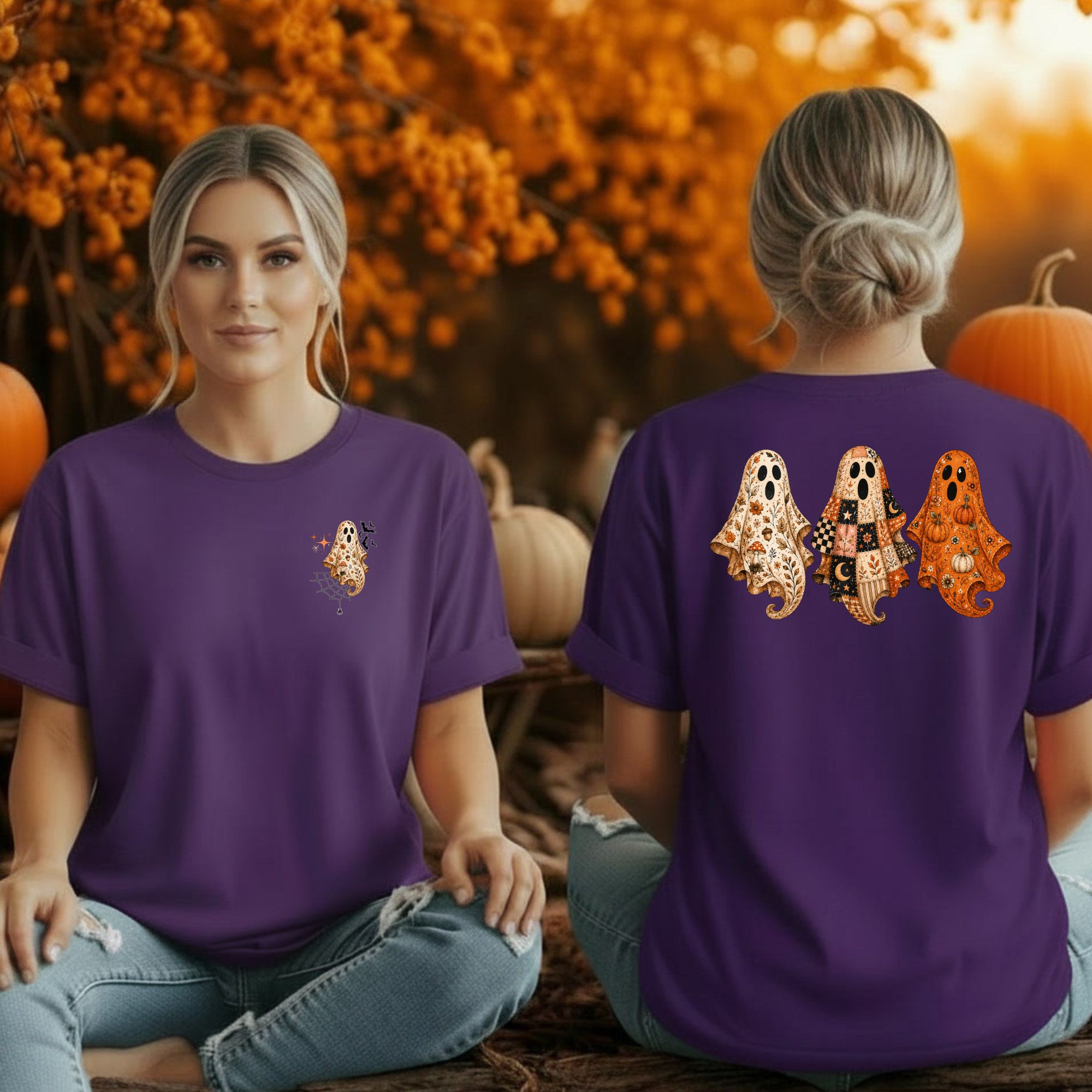 Preppy Ghost Tee – Pocket & Back Graphic