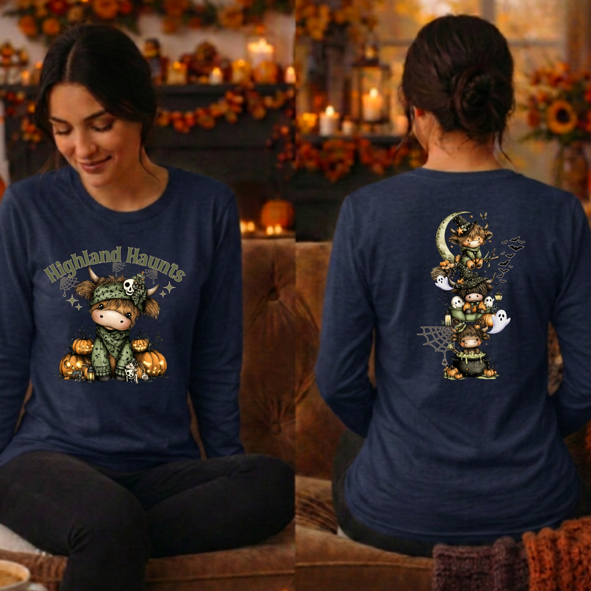 Highland Haunts Long Sleeve Tee – Front & Back Graphics