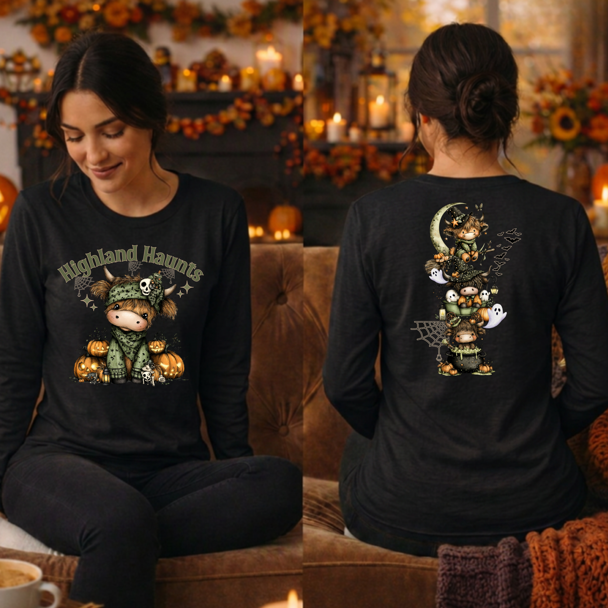 Highland Haunts Long Sleeve Tee – Front & Back Graphics