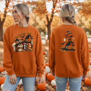 Cozy Spooky Season Sweatshirt | Front & Back Halloween Graphic TheCraftNook
