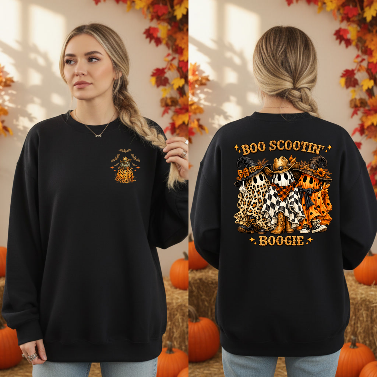 Boo Scootin' Boogie Sweatshirt – Pocket & Full Back Graphics TheCraftNook