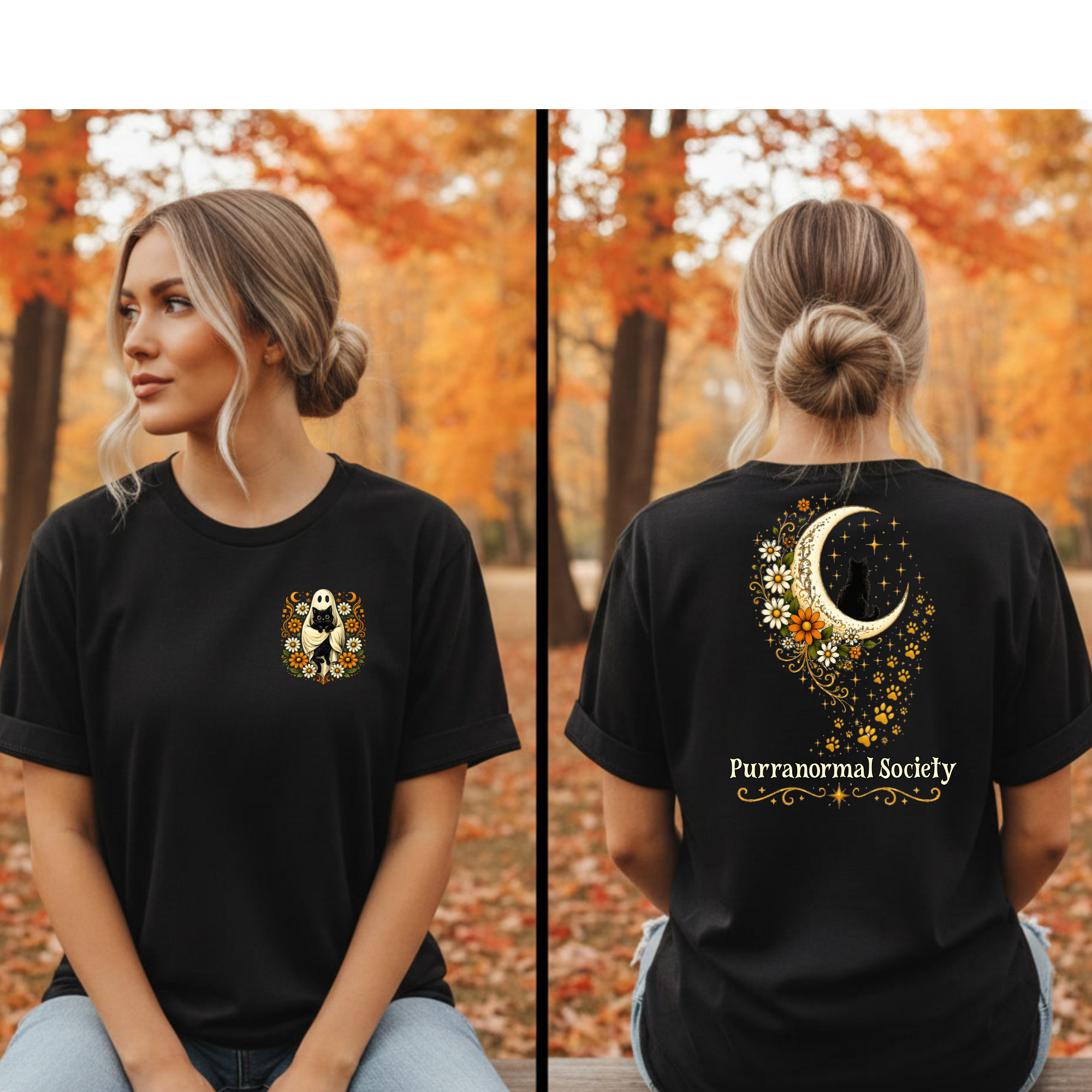 Purranormal Society Tee – Halloween Cat Graphic