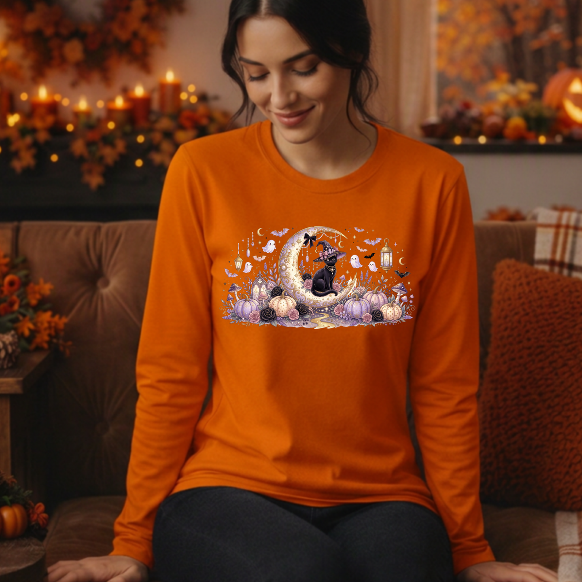 Moonlit Mischief Long Sleeve Tee TheCraftNook