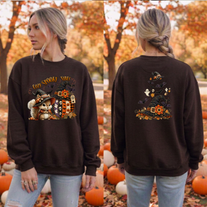 Cozy Spooky Season Sweatshirt | Front & Back Halloween Graphic TheCraftNook