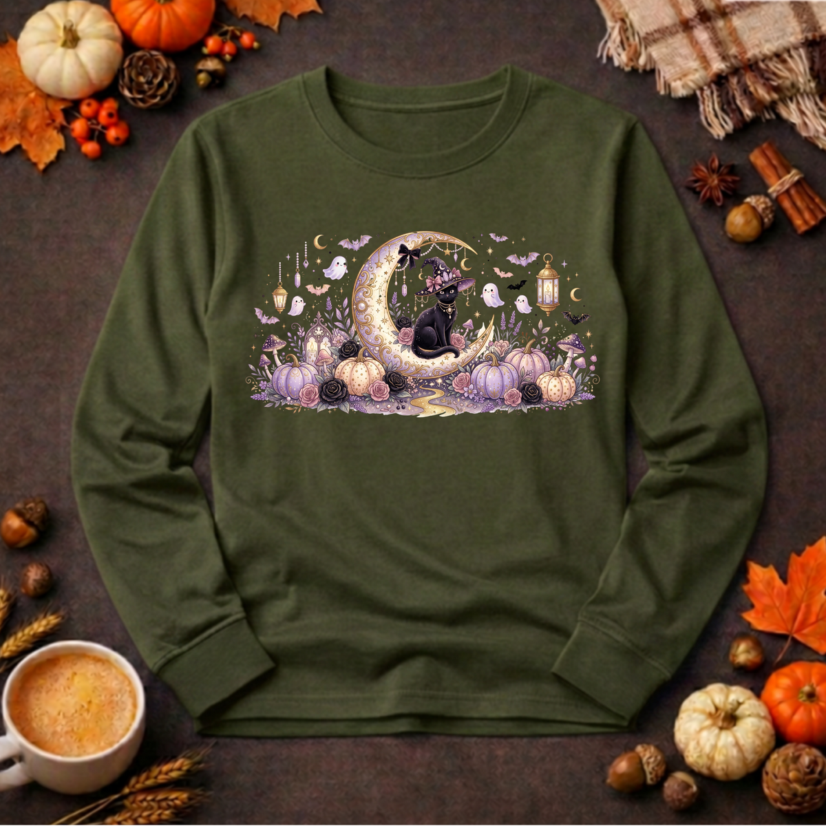 Moonlit Mischief Long Sleeve Tee TheCraftNook