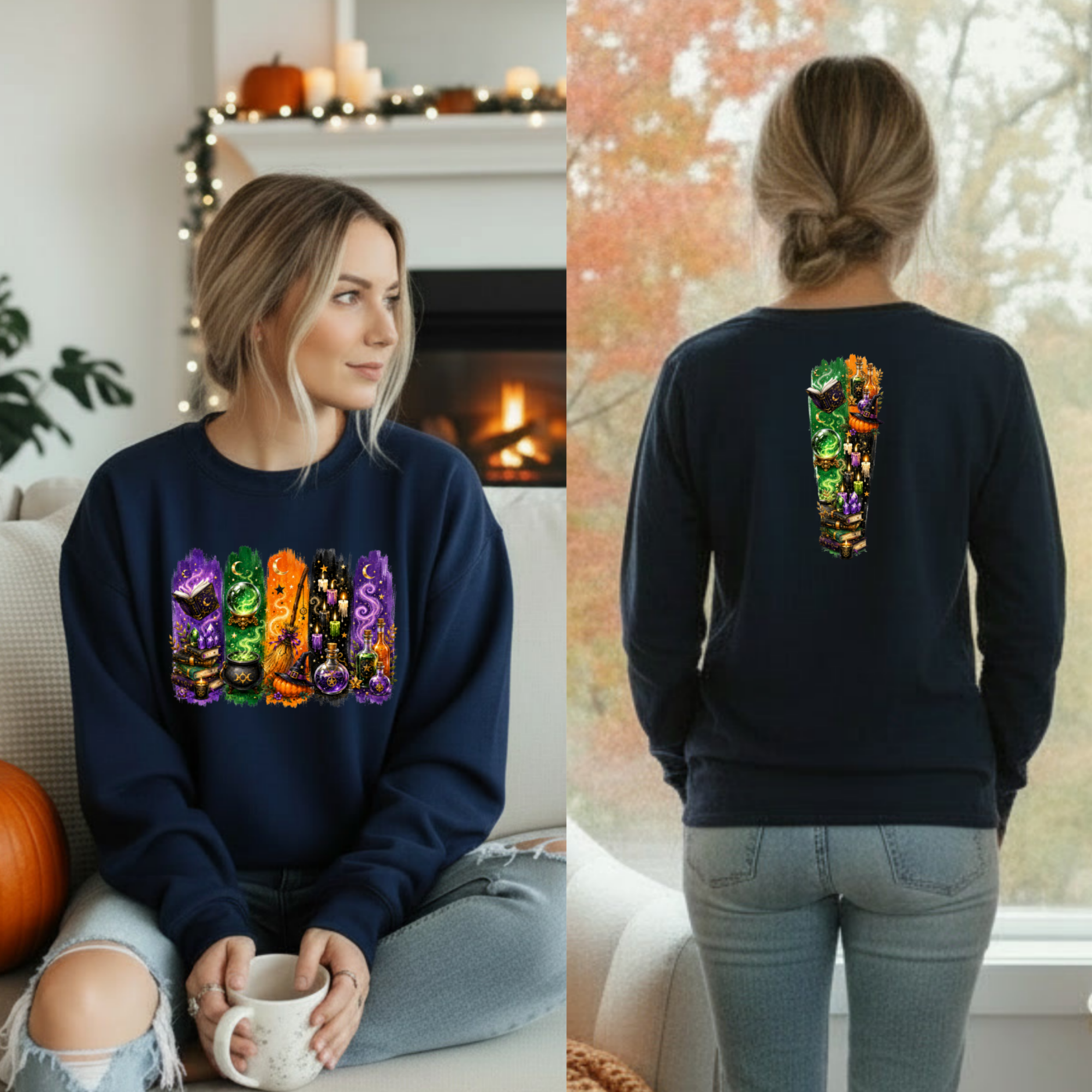 Autumn Alchemy Long Sleeve Tee – Witchy Halloween Graphic