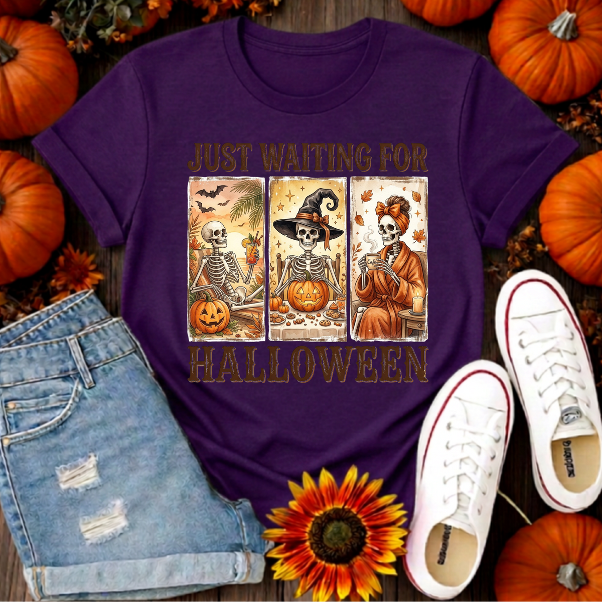 Just Waiting T-Shirt – Funny Halloween Graphic T-Shirt TheCraftNook