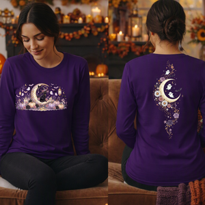 Moonlit Mischief Long Sleeve Tee – Front & Back Graphics TheCraftNook