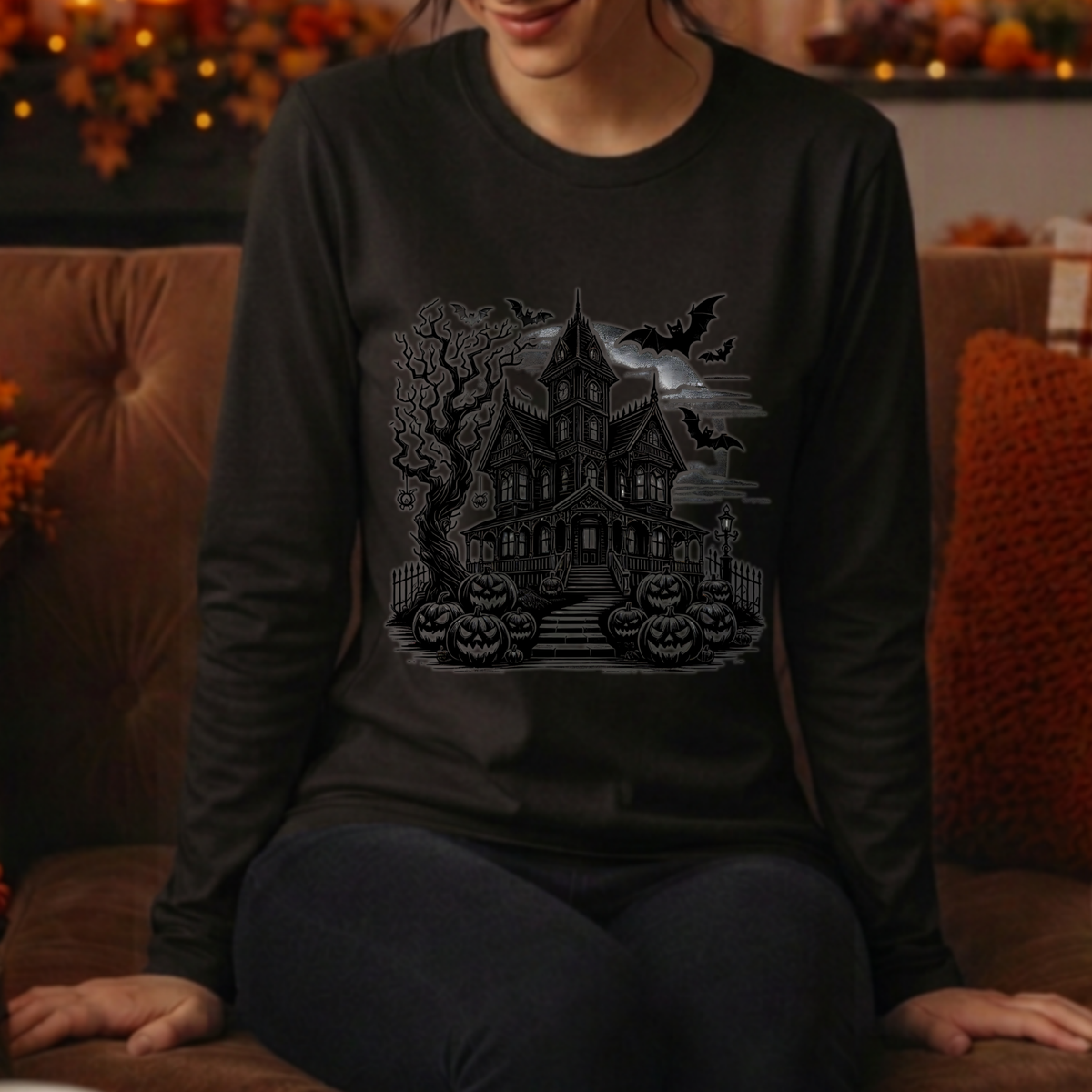 Halloween Long Sleeve T-Shirt | Cozy Autumn Graphic Tee TheCraftNook