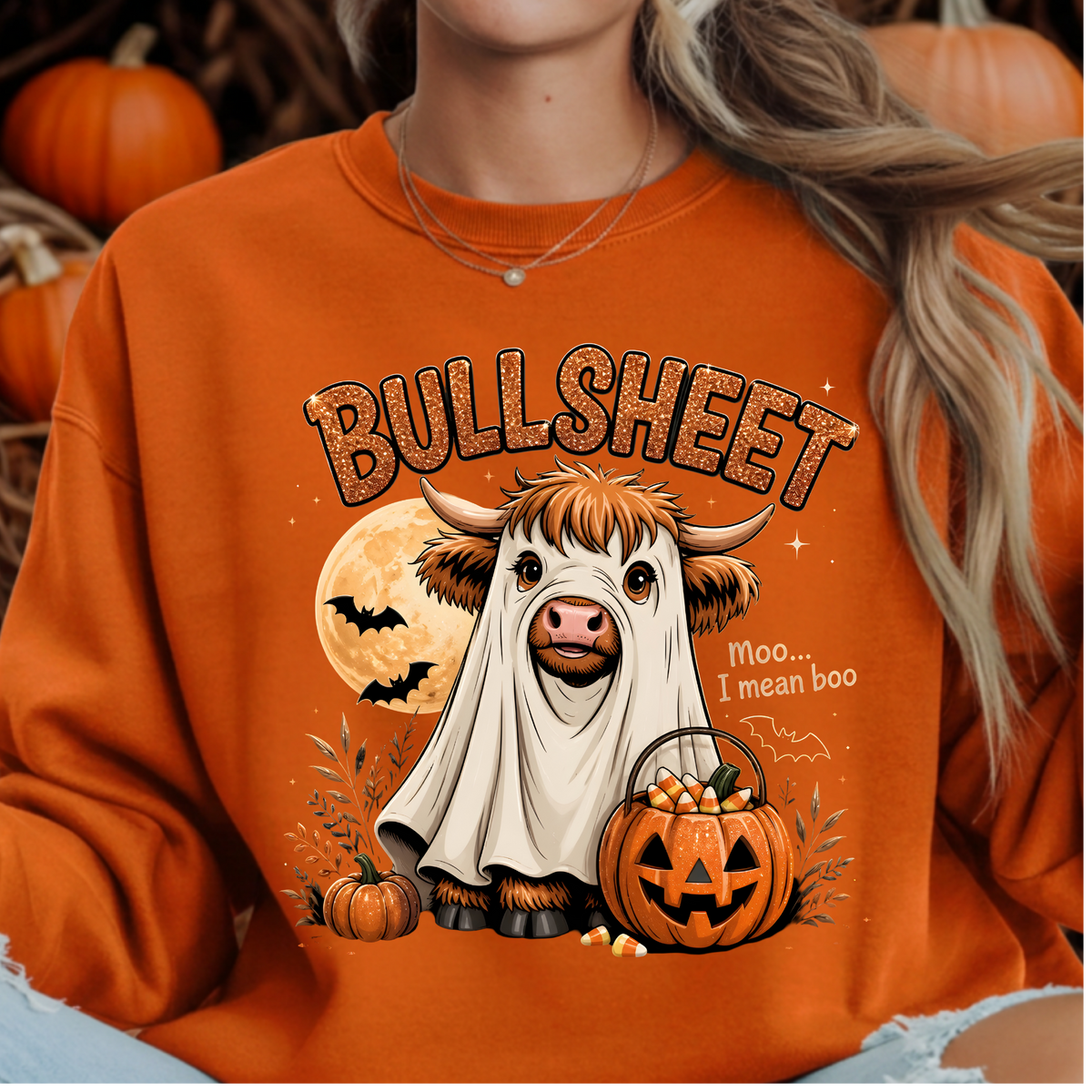 BullSheet Halloween Graphic Sweatshirt TheCraftNook