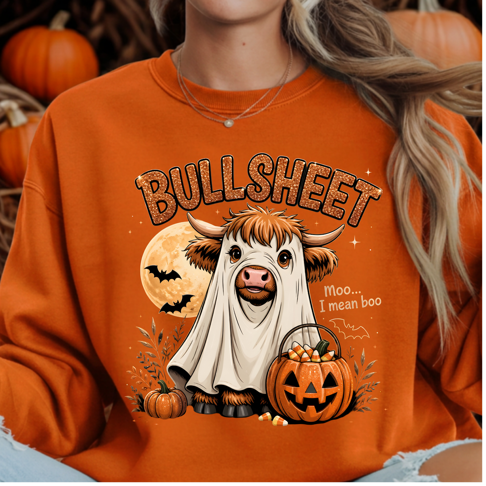 BullSheet Halloween Graphic Sweatshirt TheCraftNook