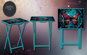 Butterfly Folding TV Trays - Handcrafted Wooden Serving Trays with Glitter TheCraftNook