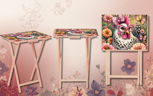 Chicken Foldable Wooden TV Tray or Bed tray/lap Desk, 2 Sizes and Multiple Images Available. TheCraftNook