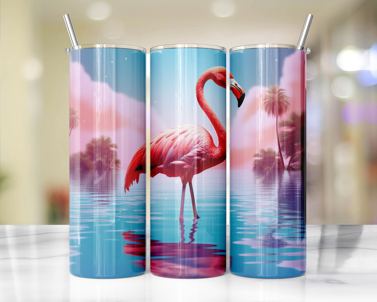 20 oz Pink Paradise Whimsy, Flamingo Stainless-Steel Tumblers. Multiple Sizes and Images Available. TheCraftNook