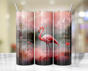 20 oz Pink Paradise Whimsy, Flamingo Stainless-Steel Tumblers. Multiple Sizes and Images Available. TheCraftNook