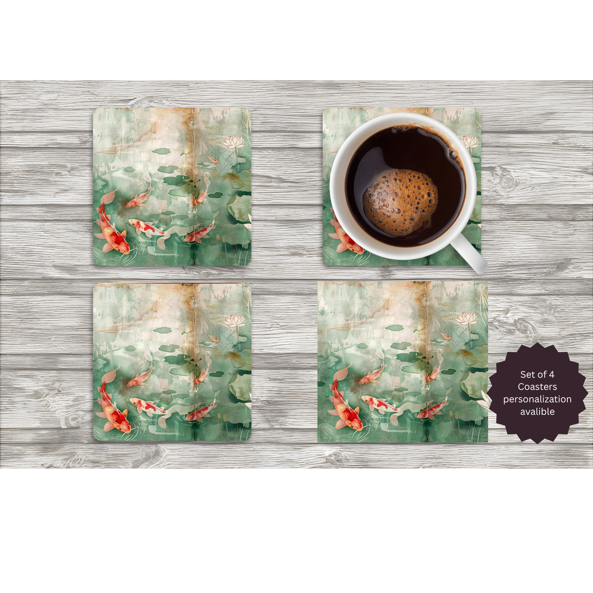 Koi Fish Coasters TheCraftNook