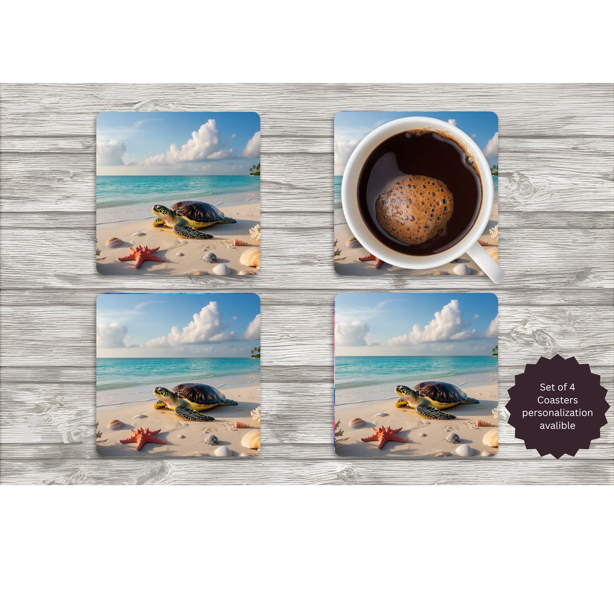 Sea Turtle Coasters — Choose Your Design TheCraftNook