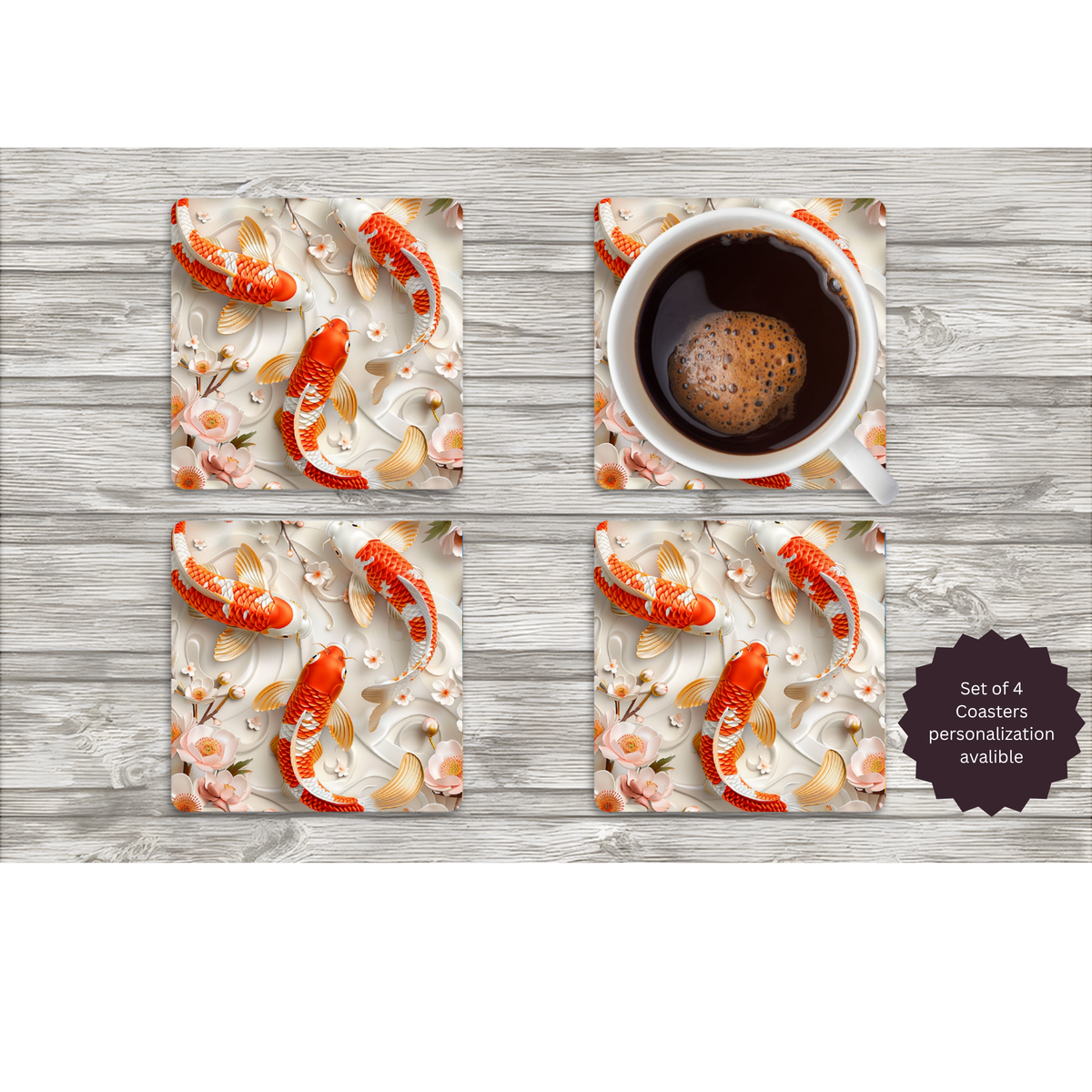 Koi Fish Coasters TheCraftNook