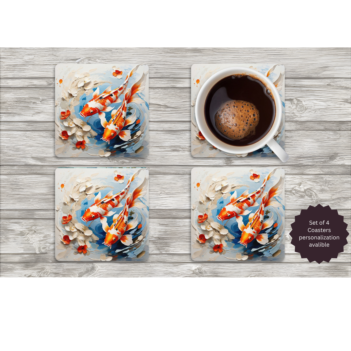 Koi Fish Coasters TheCraftNook