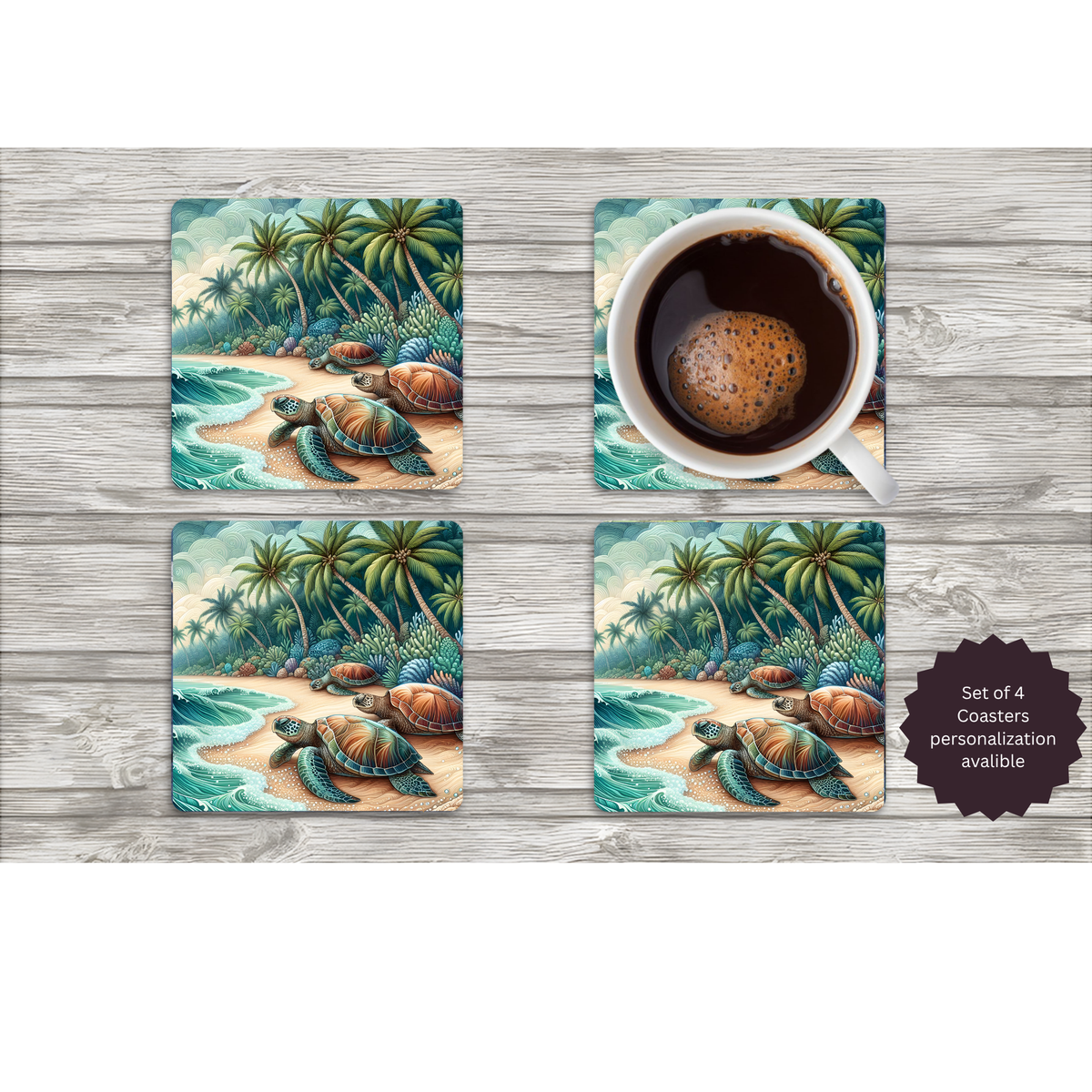 Sea Turtle Coasters — Choose Your Design TheCraftNook