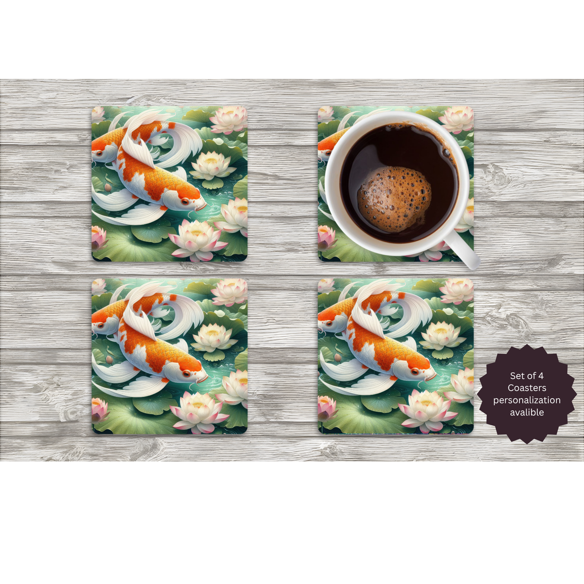 Koi Fish Coasters TheCraftNook