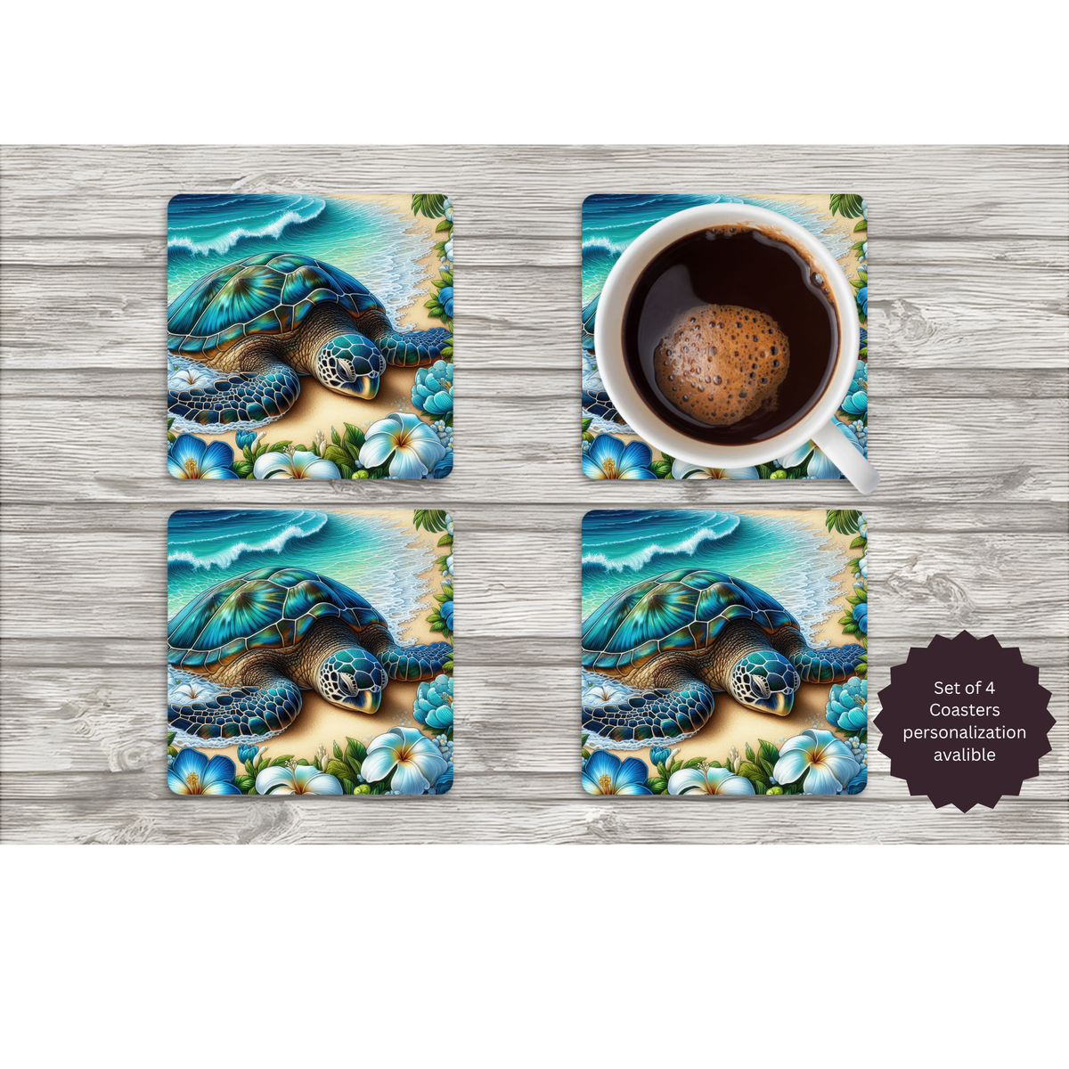 Sea Turtle Coasters — Choose Your Design TheCraftNook