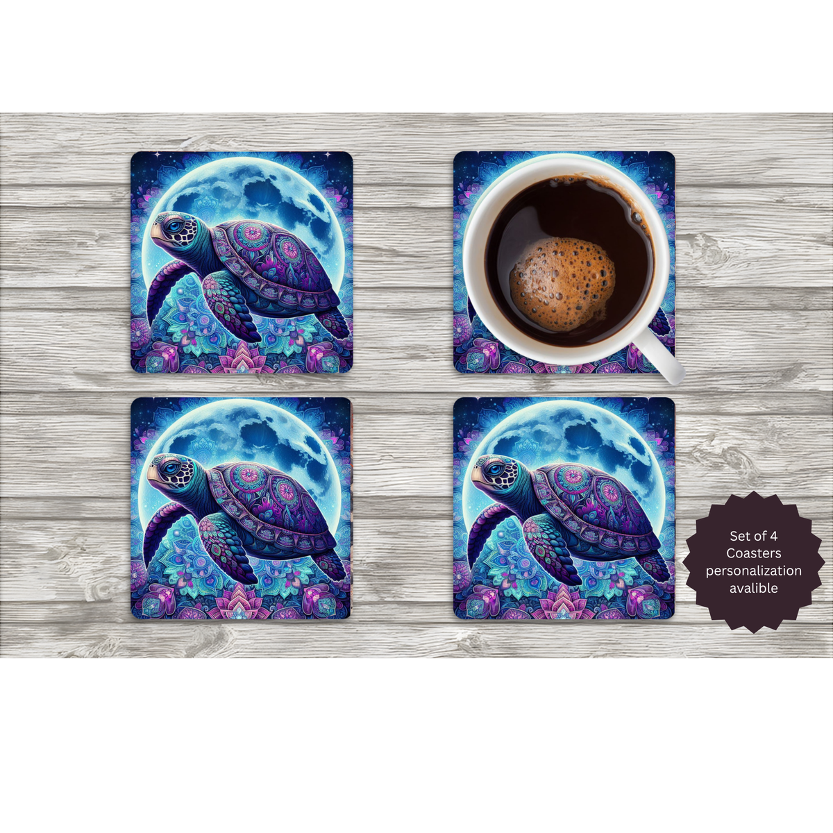 Sea Turtle Coasters — Choose Your Design TheCraftNook
