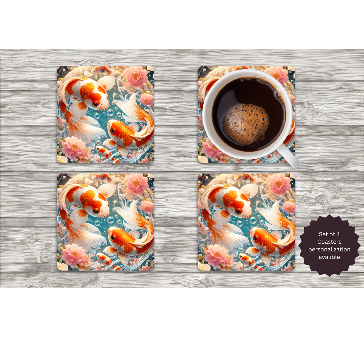 Koi Fish Coasters TheCraftNook