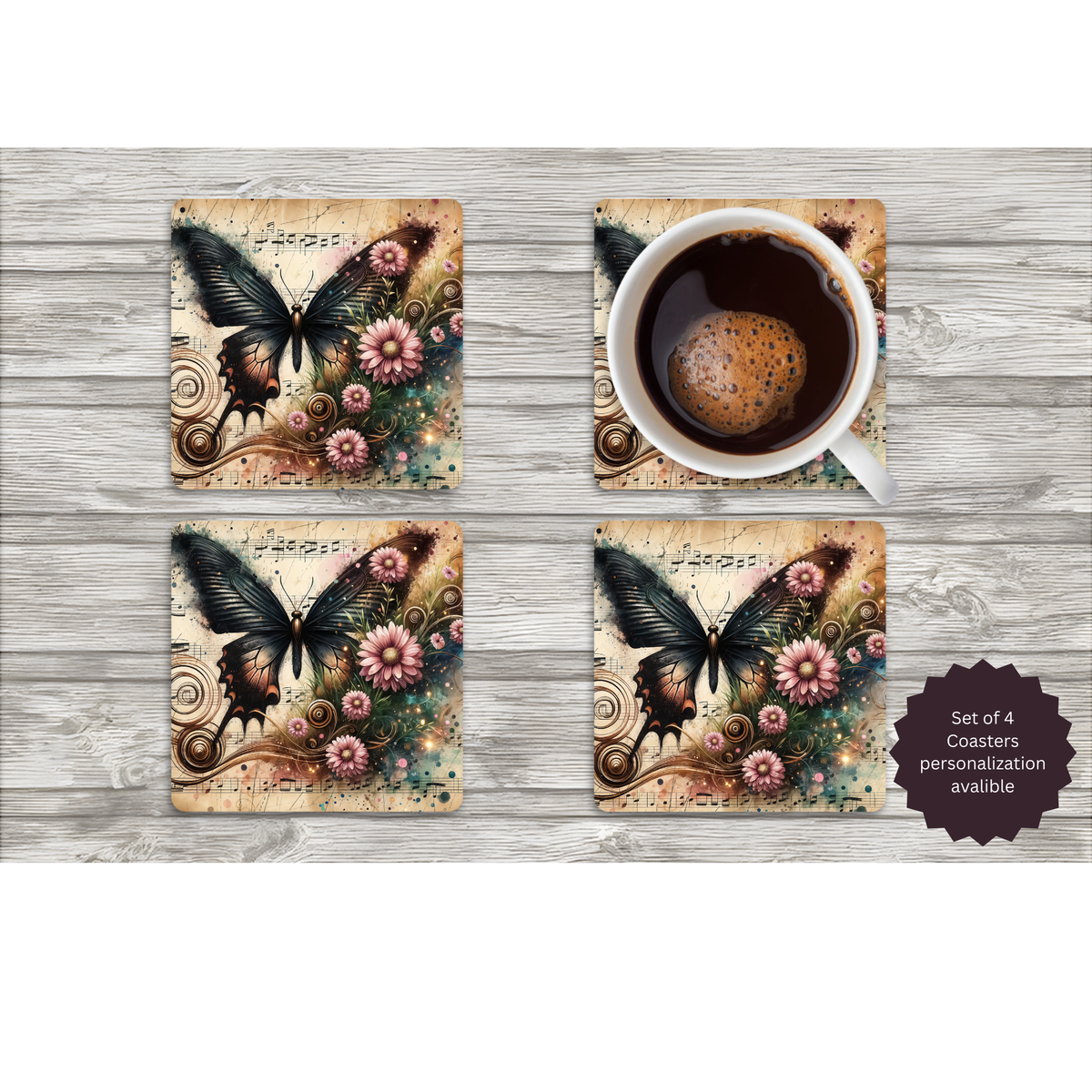 Butterfly Coasters TheCraftNook