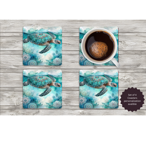 Sea Turtle Coasters — Choose Your Design TheCraftNook