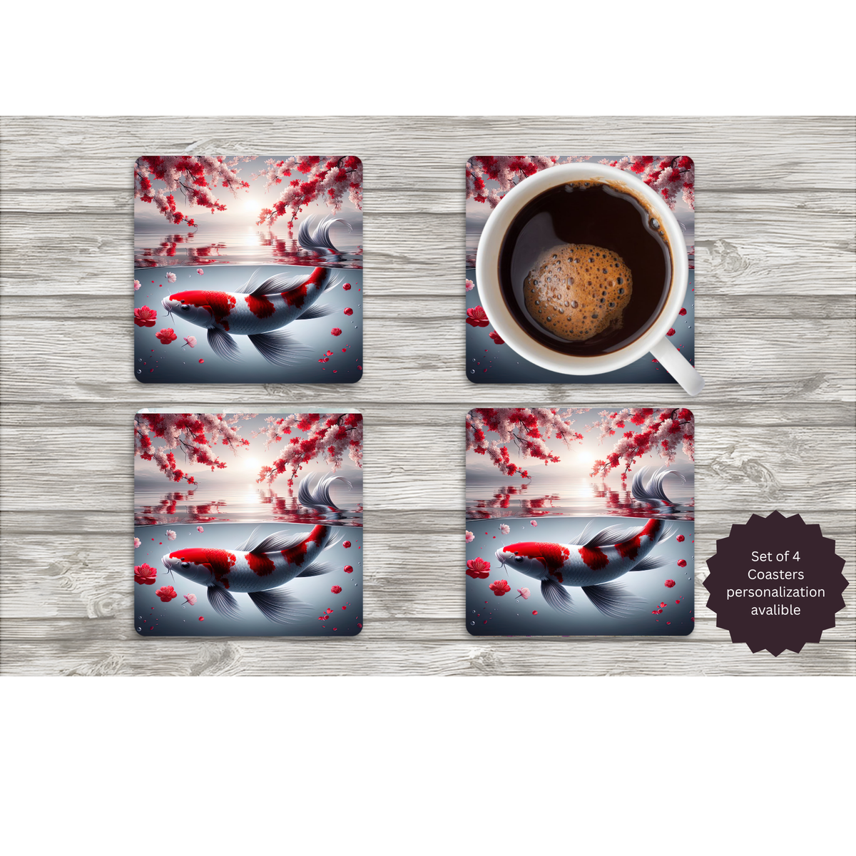 Koi Fish Coasters TheCraftNook
