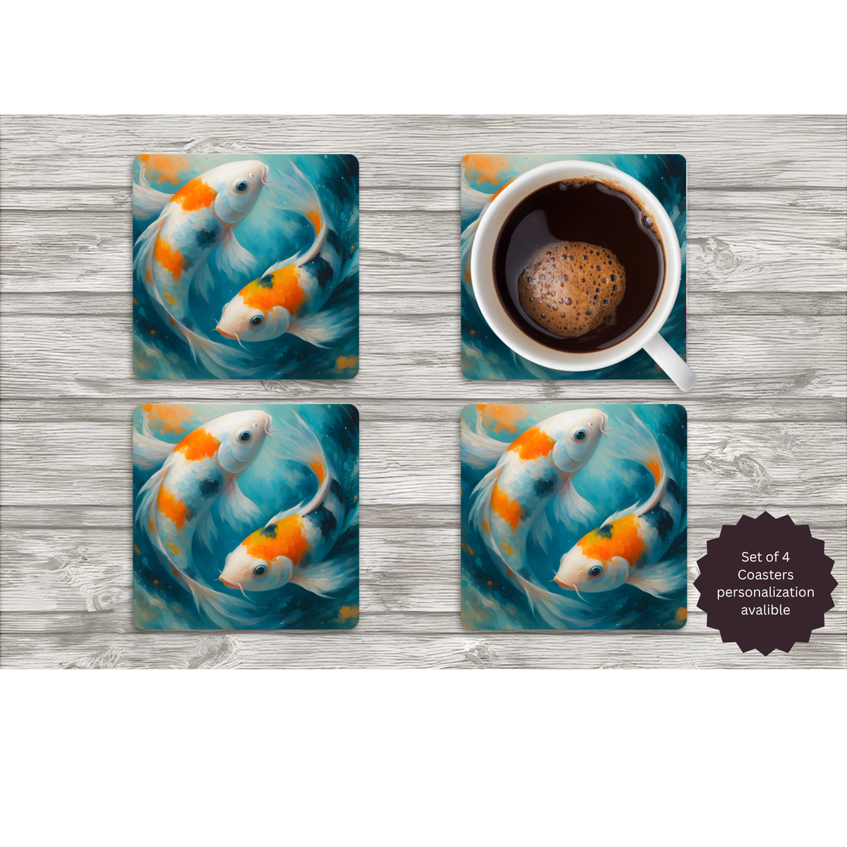 Koi Fish Coasters TheCraftNook