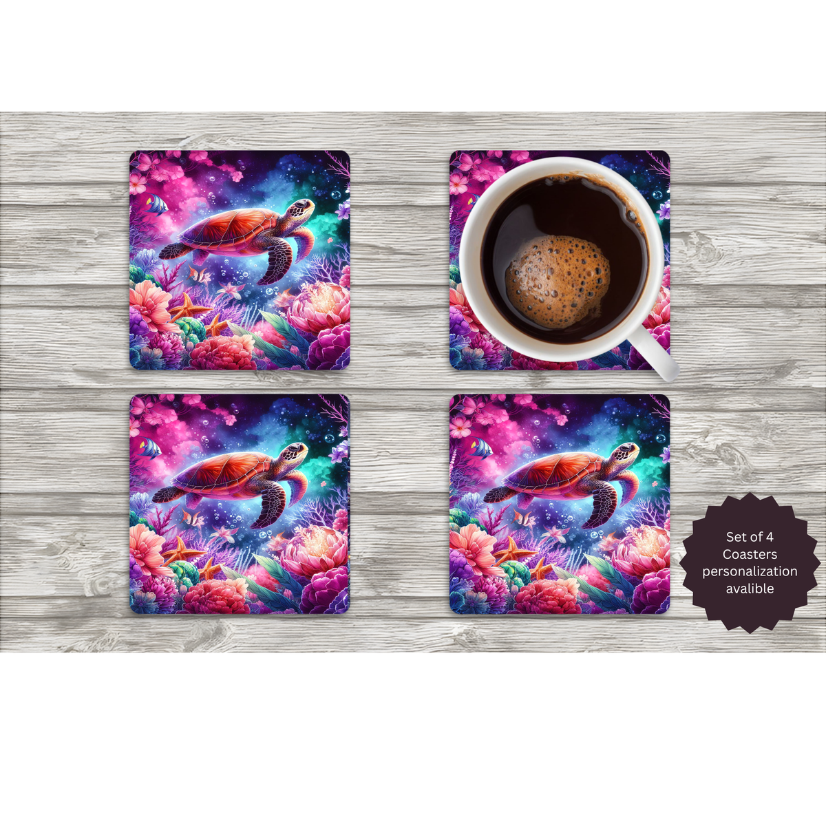 Sea Turtle Coasters — Choose Your Design TheCraftNook