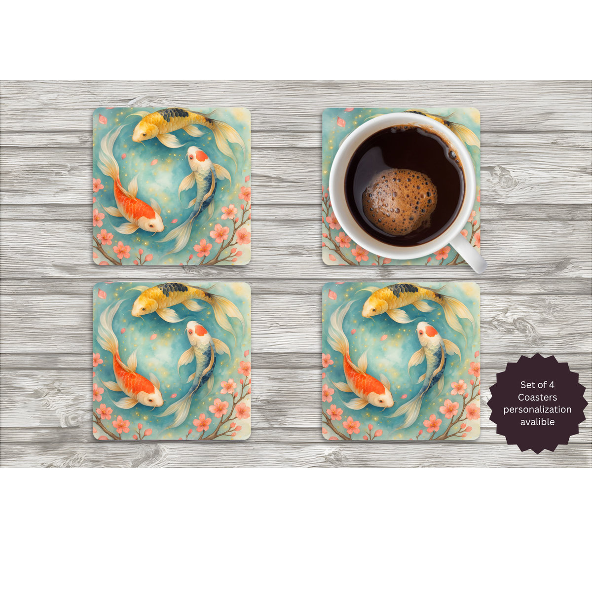 Koi Fish Coasters TheCraftNook