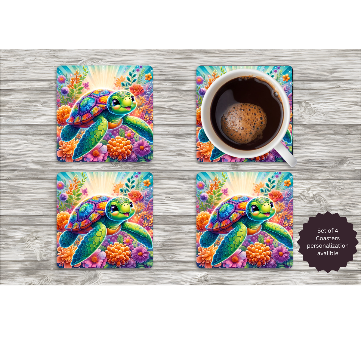 Sea Turtle Coasters — Choose Your Design TheCraftNook