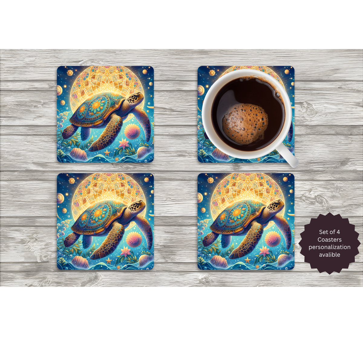 Sea Turtle Coasters — Choose Your Design TheCraftNook