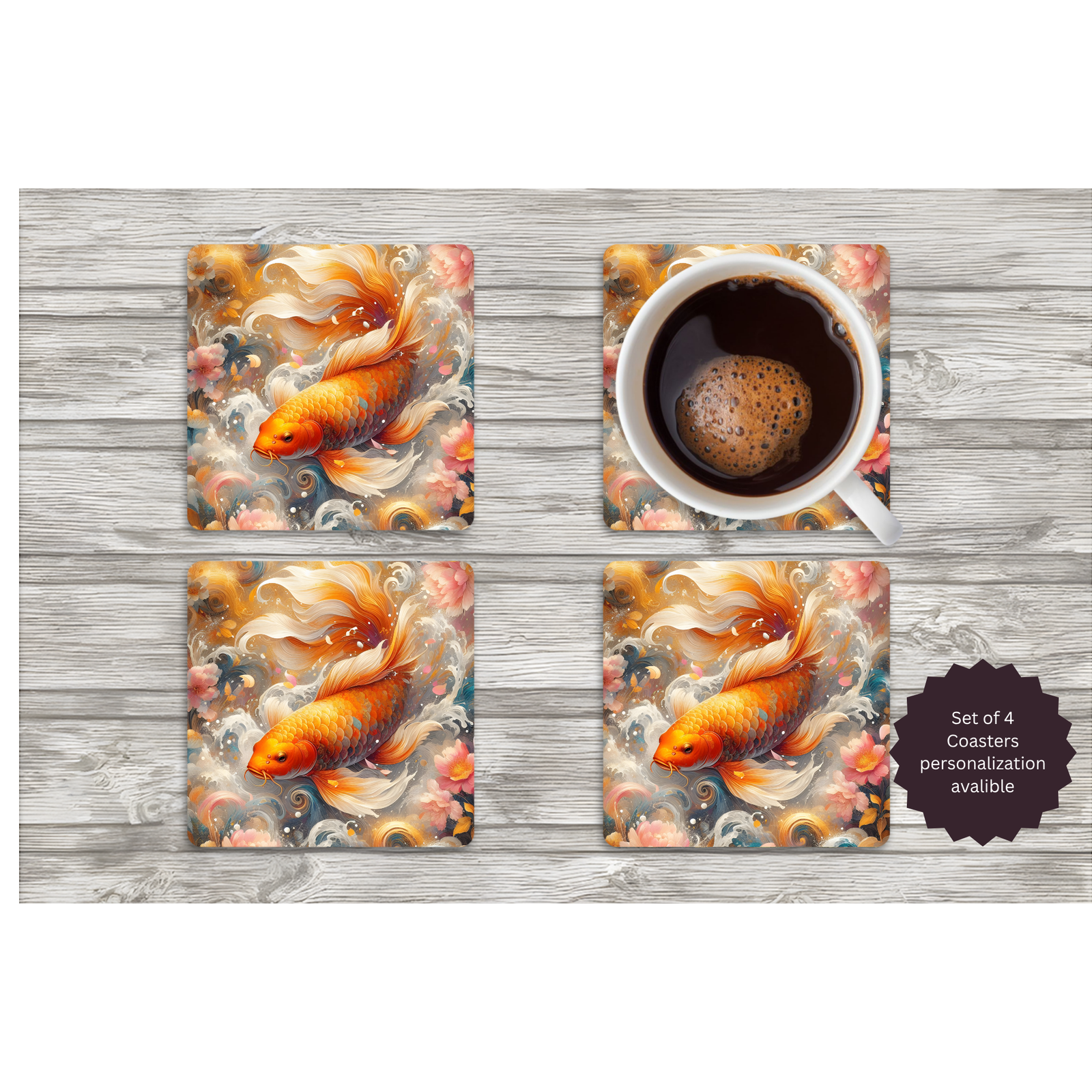 Koi Fish Coasters TheCraftNook