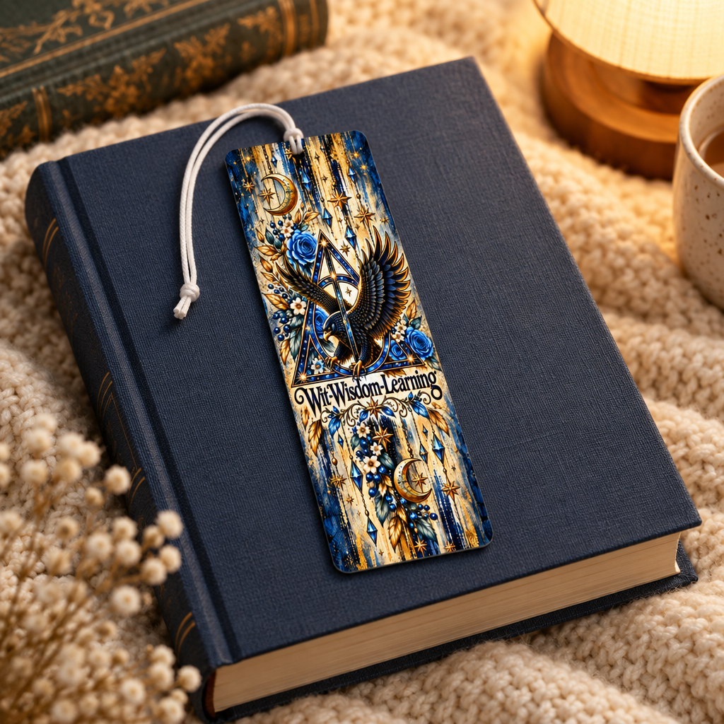 Bookmark on a book in a cozy evening reading setup