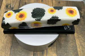 Glitter Cow print and Sunflower Desk Sets TheCraftNook
