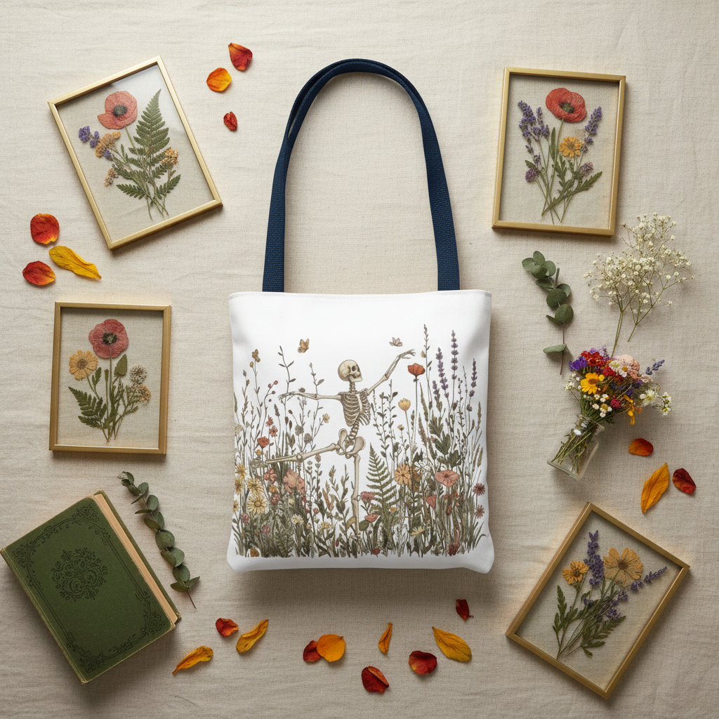 Dancing Through Decay Tote Flat Lay