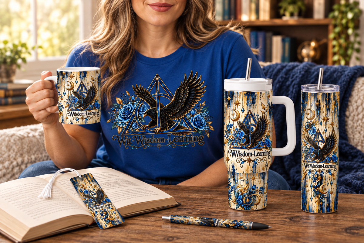Eagle House collection lifestyle with a person in a cozy reading room