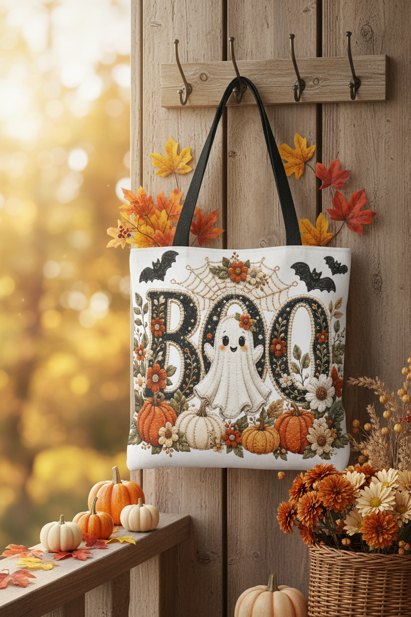 Halloween Boo Tote Bag Lifestyle